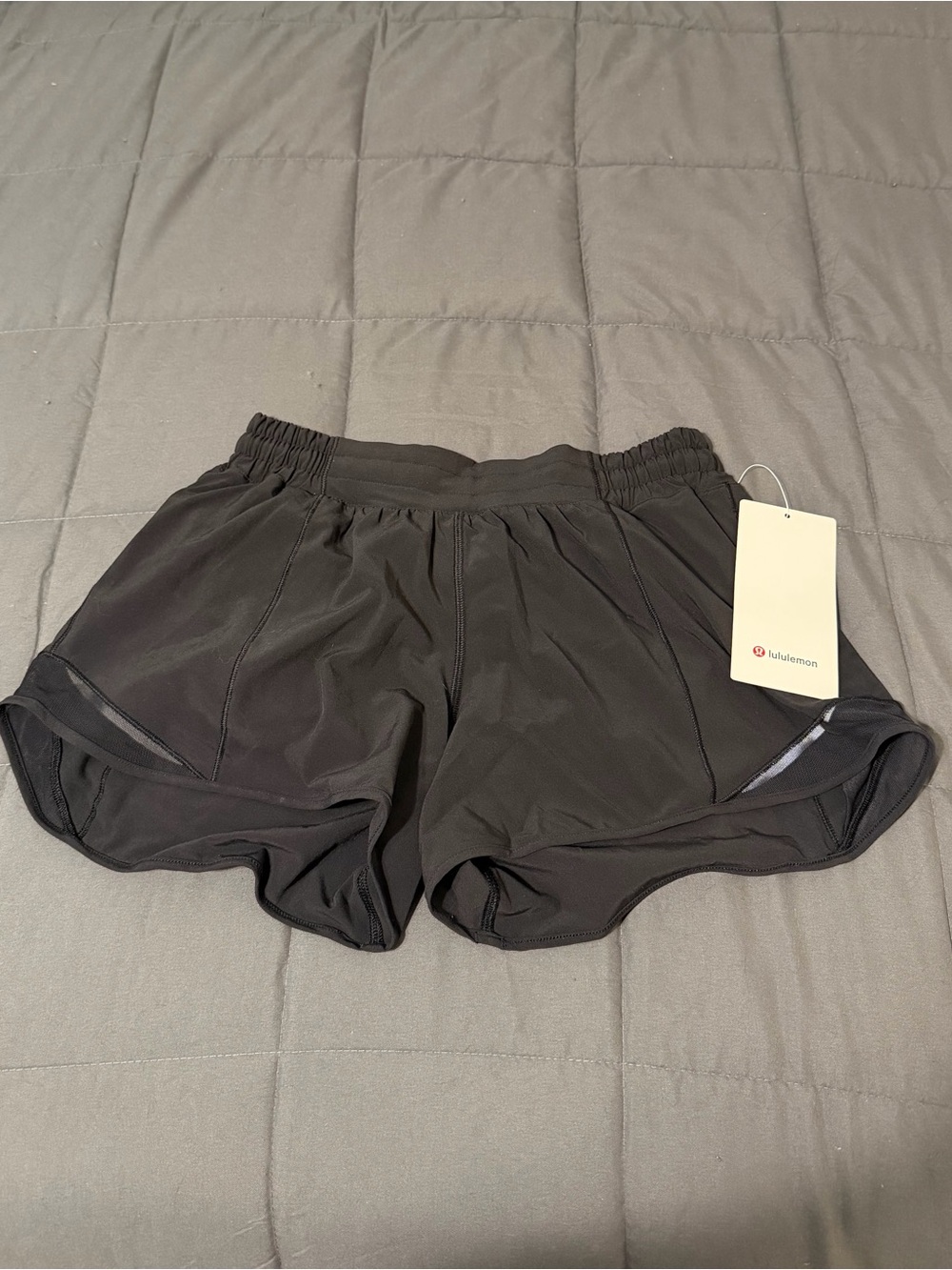 lululemon athletica Black Hotty Hot Low Rise Shorts 4” Lined with Tag